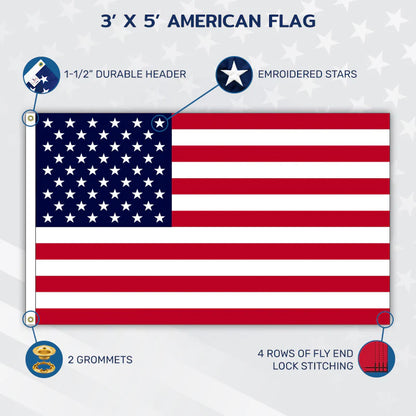 U.S.A. 3' x 5' Polyester Flag