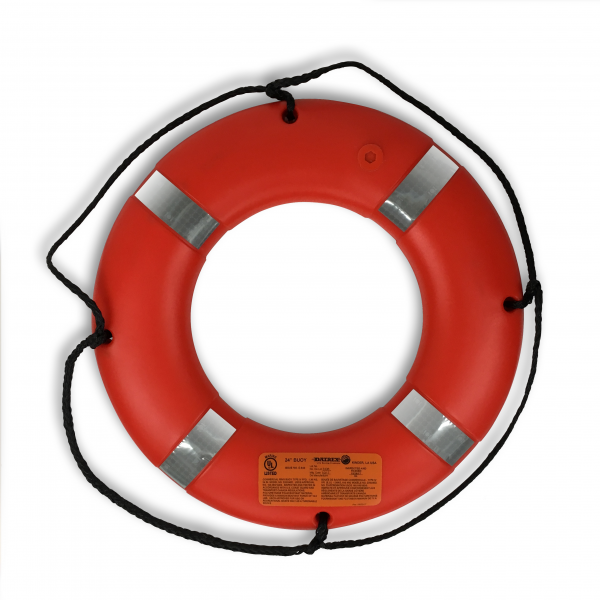 24″ Life Ring Buoy, Orange w/ SOLAS Reflective Tape